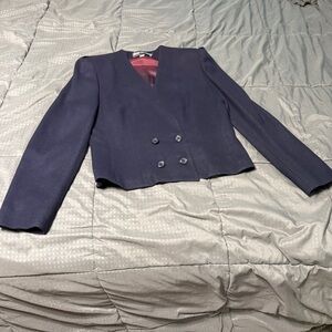 bert newman ii blazer size 10 navy blue short vintage